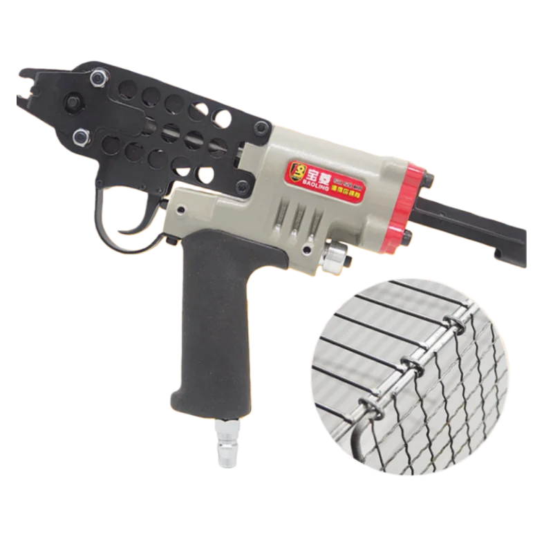 Industrial Grade Binding Chicken and Rabbit Cages Netting Air Powered Ring Pliers C-Type Pneumatic Nail Gun