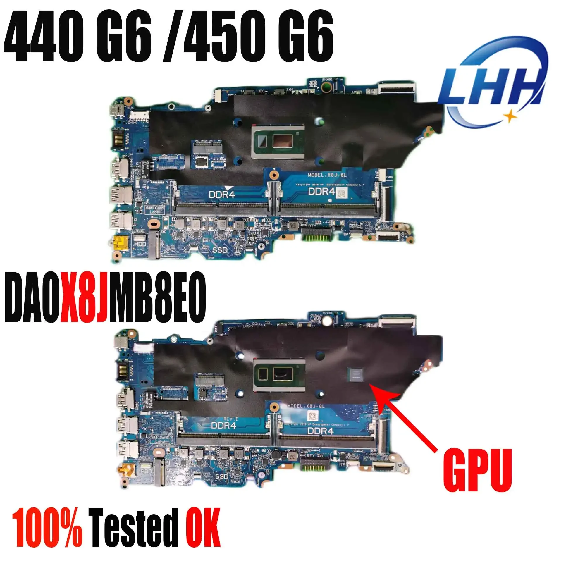 

For HP 440/450 G6 Laptop Motherboard With 5405U I3-8145U I5-8265U I7-8565U UMA NVIDIA Geforce MX130/MX250 DA0X8JMB8E0 Tested OK