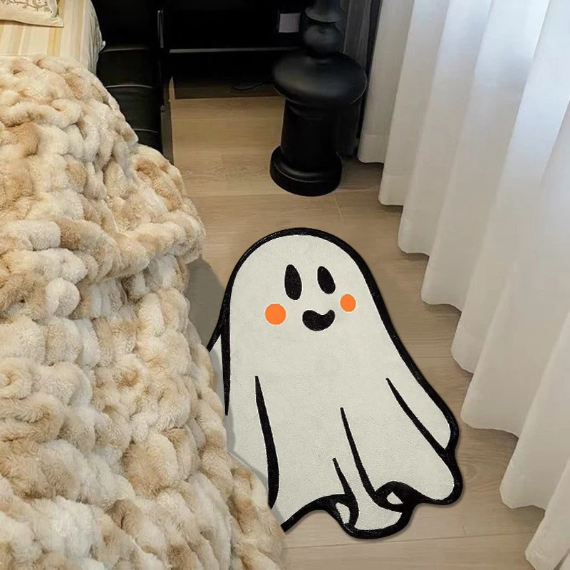 Halloween Rug Cute Ghost Floormat Cartoon Carpet Bedroom Rugs Door Entrance Mat Doormat Home Bathmat Halloween Party Decor