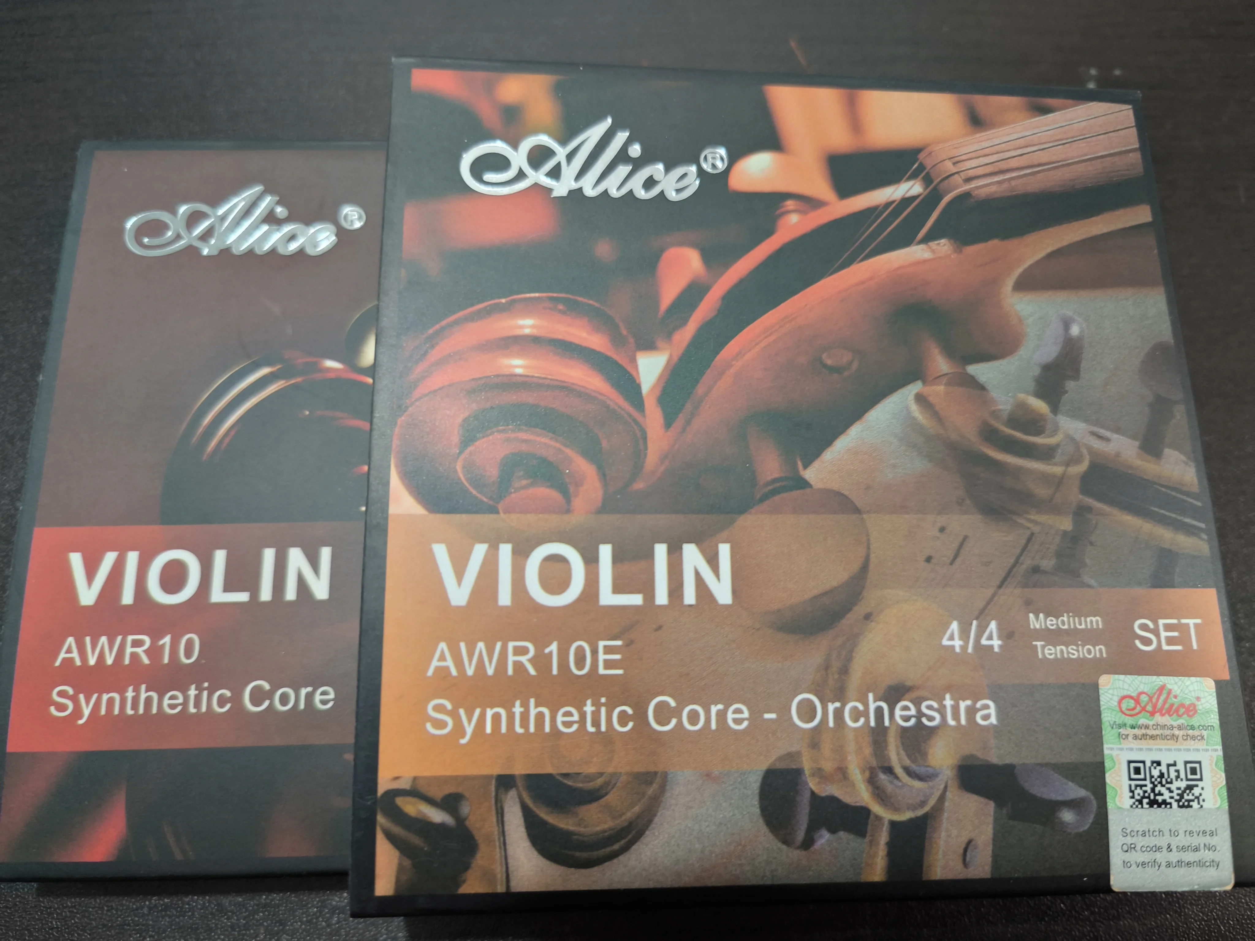 Alice Brand Quality Violin Strings AWR10/AWR10E Luxury Multifilament Synthetic Core Al-Mg And Pure Silver Winding Medium Tension