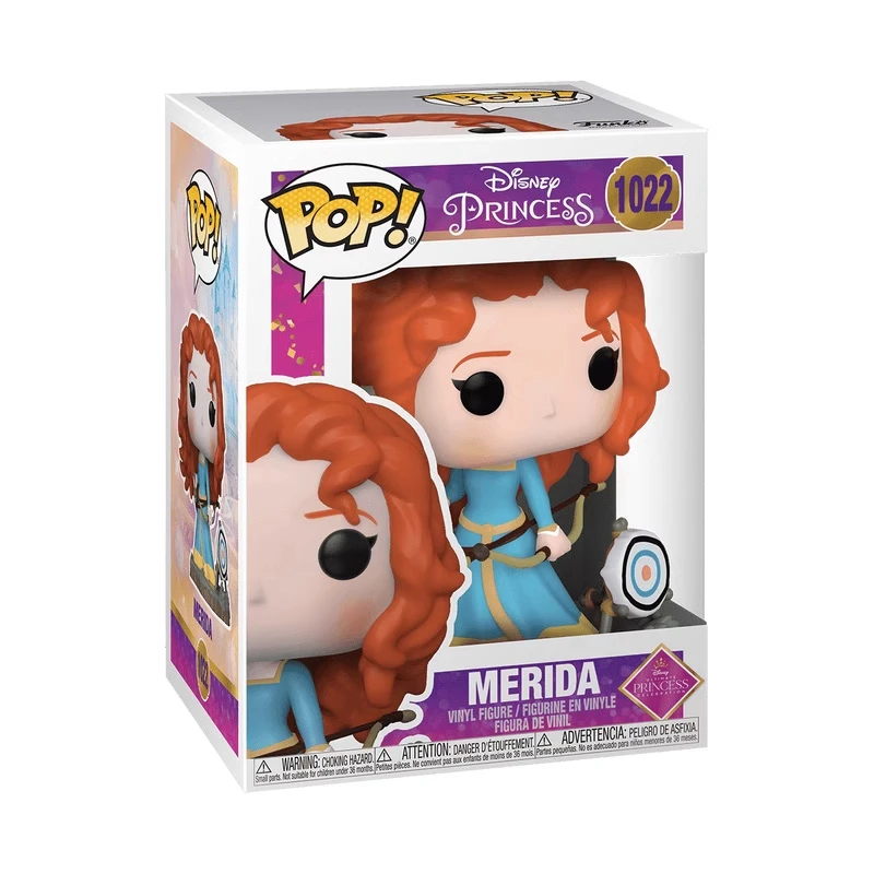 إصدار أصلي من FUNKO POP Disney Princess Brave Merida Elinor نموذج قابل للجمع لتزيين سطح المكتب