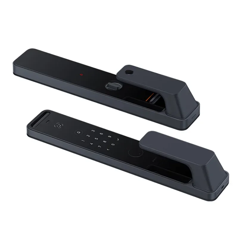 008 Cerradura de puerta inteligente X Reconocimiento facial 3D con cámara de ojo de gato Huella digital Tarjeta IC Contraseña Cerradura inteligente X