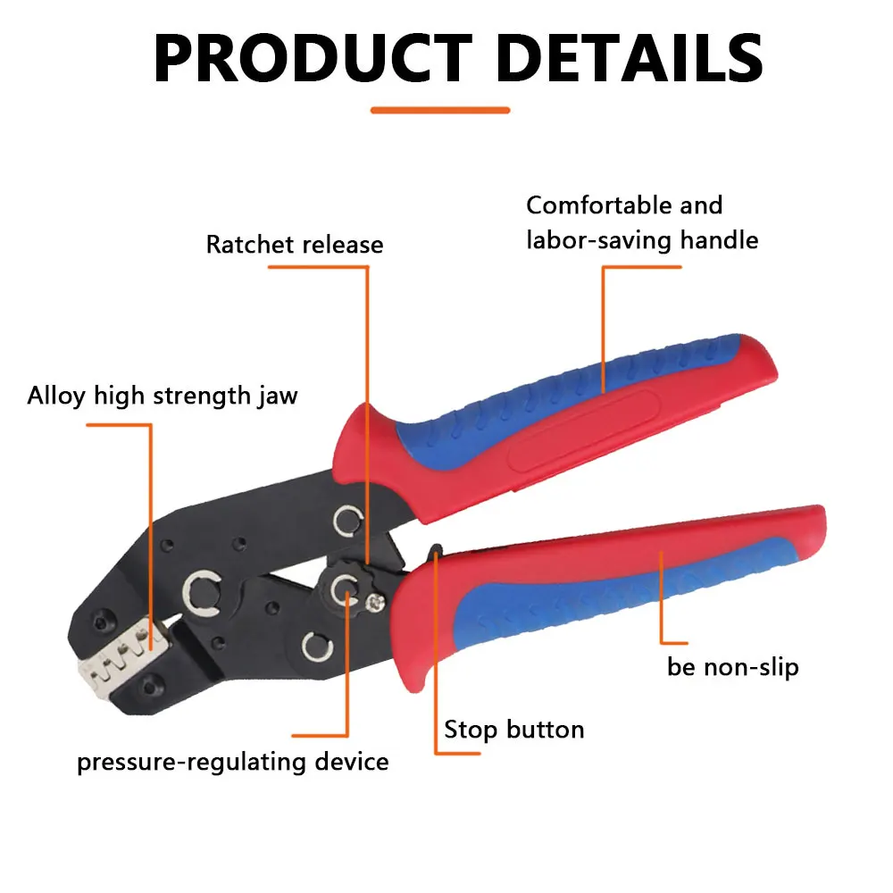 SN-58B+2549B Ratcheting Crimping Tool Set with Changeable Jaws for various Barrel Terminals Multifunctional Crimping Pliers