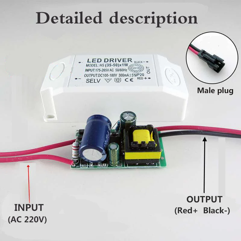 8-24W 25-36W 35-50W Eingang AC 220V Strom 240-300mA Nicht-isolieren Treiber Transformator Konstante Led-treiber Netzteil Anzupassen