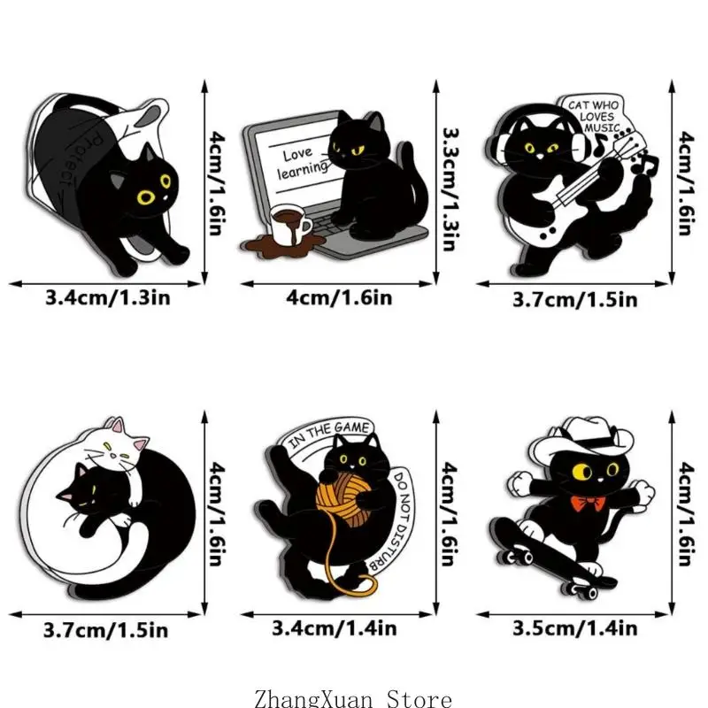 6 Stück Katzen-Kühlschrankmagnete, Kühlschrankmagnete, Whiteboard, dekorative Magnete, Geschenk, 3 x – Detail 7