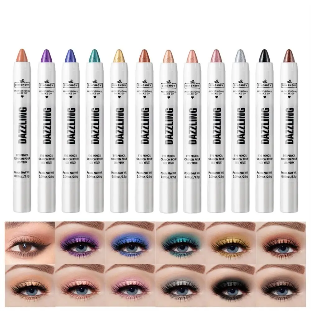 1 Stuks Multicolor Oogschaduw Stok Oog Make Up Helderder Glitter Oogschaduw Eyeliner Pen Waterdichte Langdurige Markeerstift Vrouwen