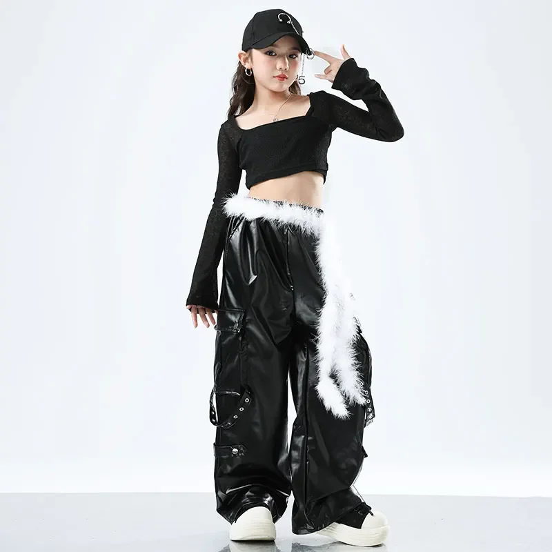 Hip Hop taniec dziecięcy bluza Street Dance spodnie dziewczęce Streetwear dzieci Jazz cheerleaderki kostiumy nastolatki zestawy ubrań scenicznych