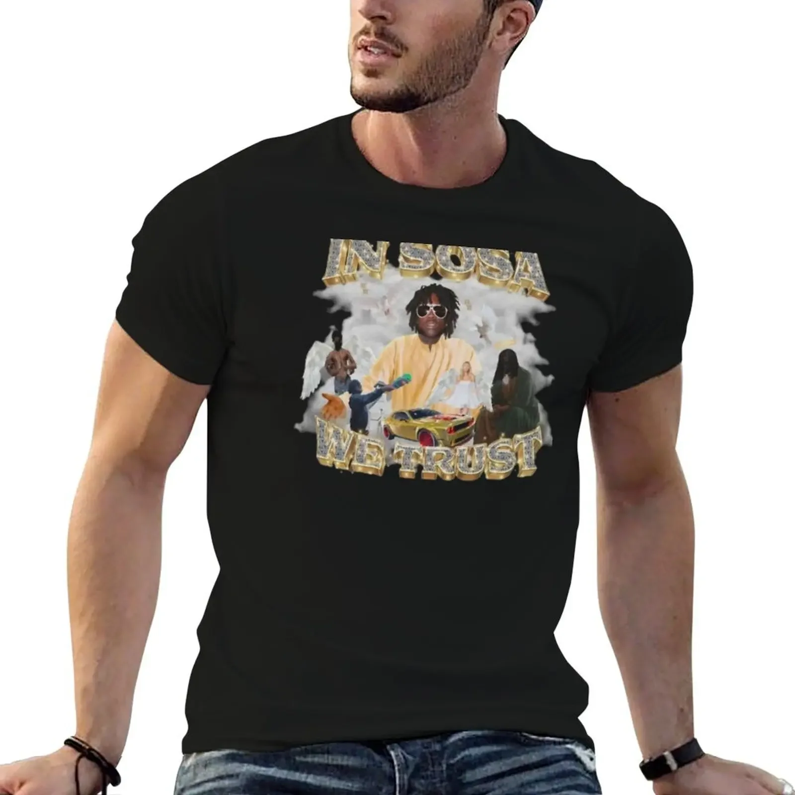 

in sosa we trust chief keef T-Shirt oversized t shirt customizeds t shirt men 100℅ cotton