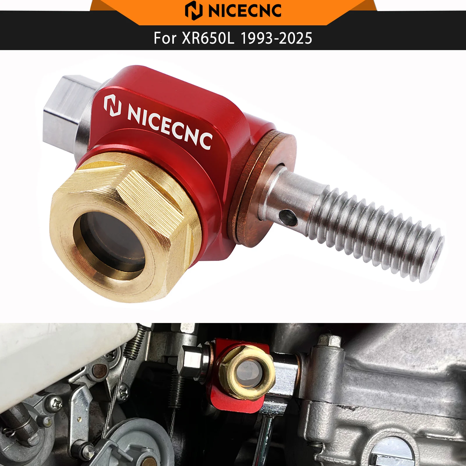 

For Honda XR 600R 650L XR600R XR650L 1985-2025 Clear Banjo Bolt Oil Sight Glass Motocross Transparent Engine Fuel View Screw