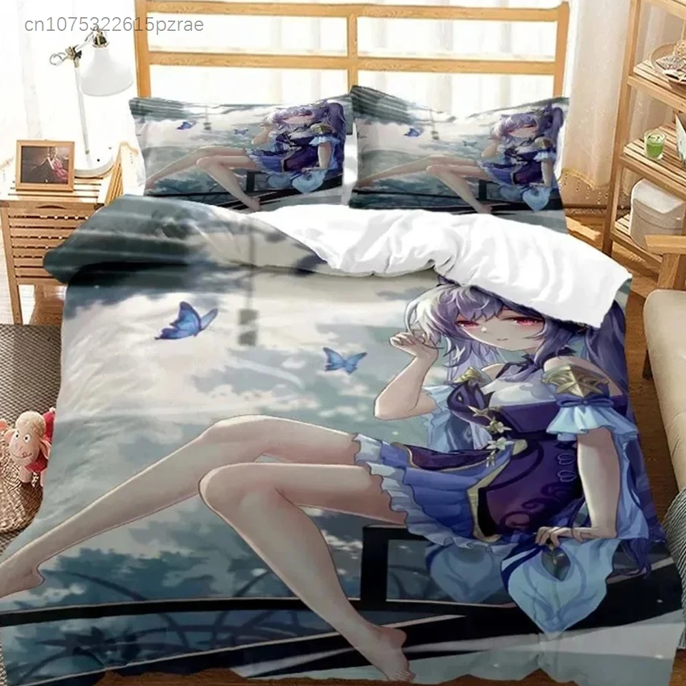 Genshin Impact Digital Bedding Set For Bedroom Soft Modern Bedspreads Comefortable Kids Duvet Cover Quilt Cover And Pillowcase
