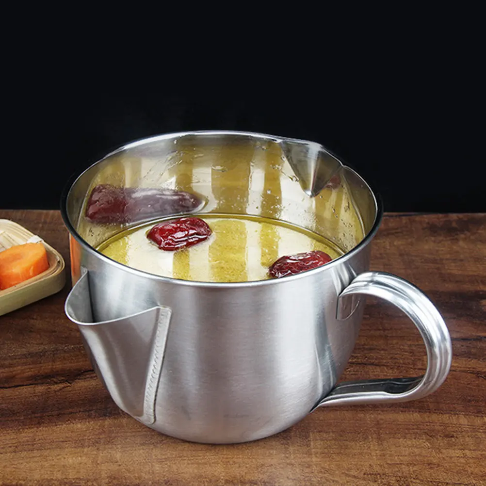 

Oil Filter Pot Stainless Steel Grease Container Ideal for Oil Soup Strainer Pot Kitchen Filtration Convenience