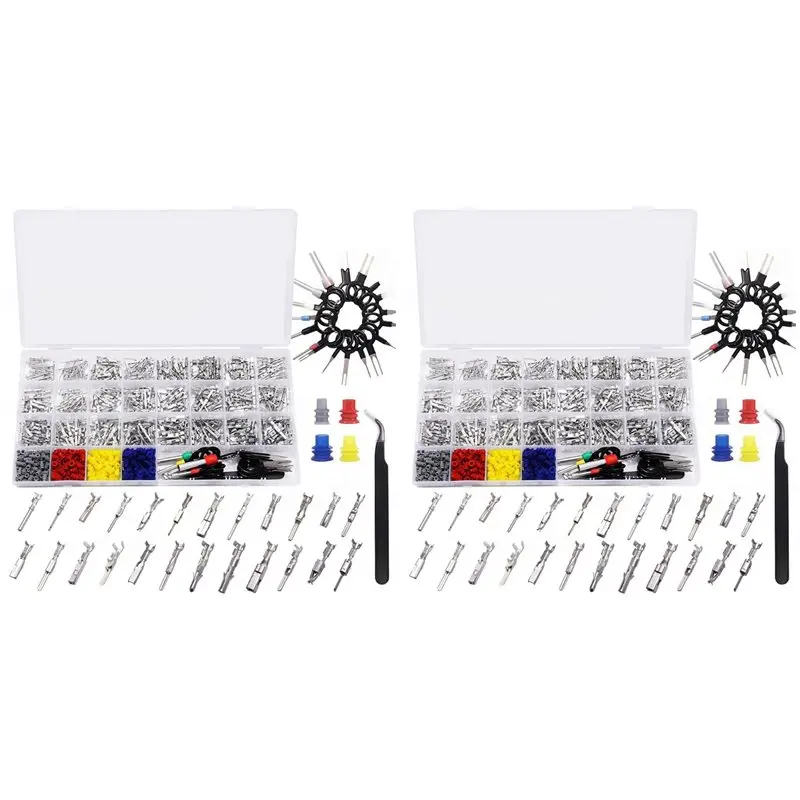 ABXF-24Types Car Electrical Wire Terminal Pin Connector Kit - 918Pcs Automotive Electric Crimp Connectors 1-3.5Mm