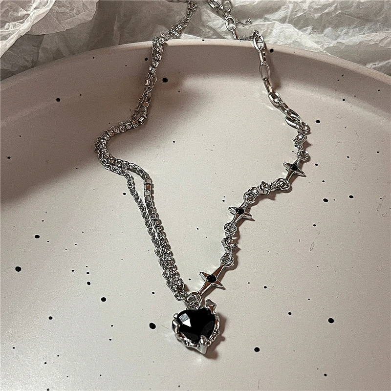 Gothic Punk Mode Charme süße rosa große Kreuz Anhänger Halsband Ketten Halskette Frauen Y2K 2000er EMO Grunge Zubehör Schmuck – Detail 10
