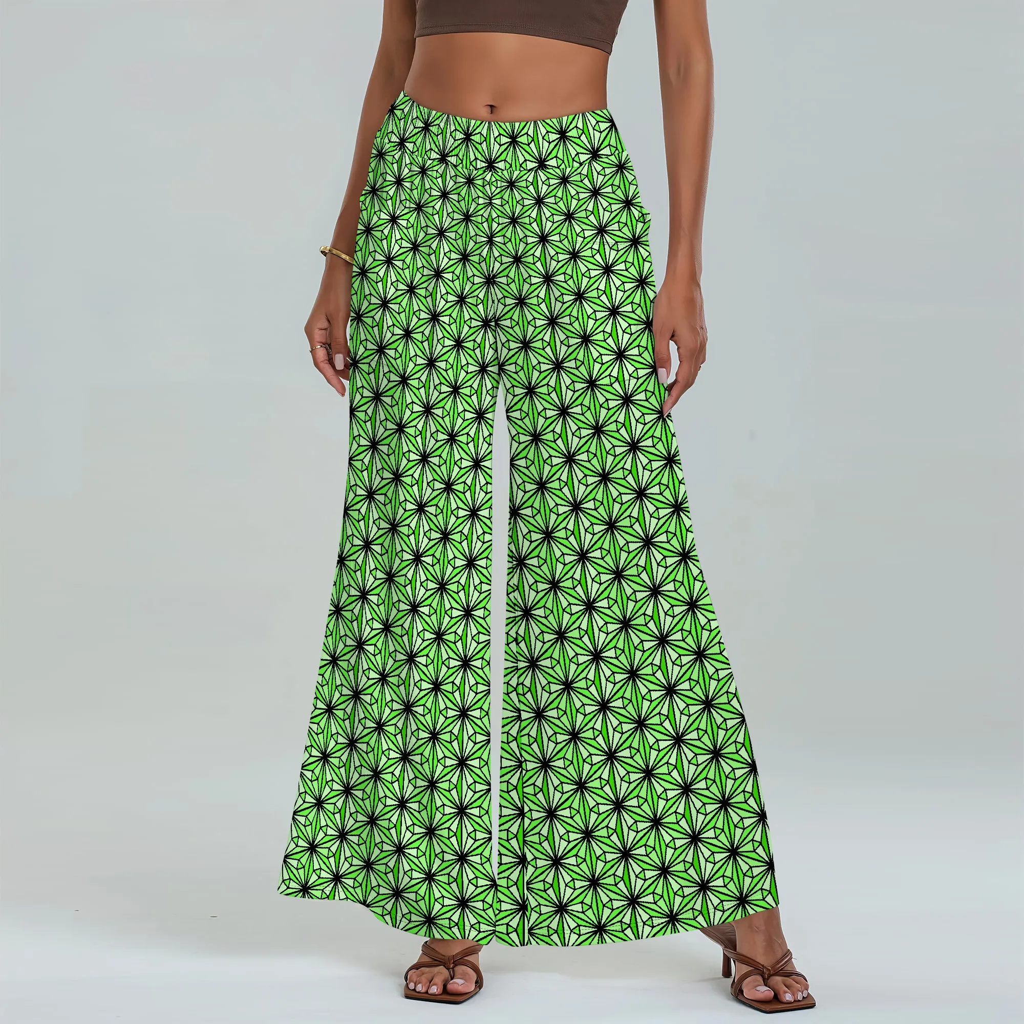

Women's Wide Leg Pants with Pockets All Seasons Casual Comfort Geometric Pattern for Beach, Party, Dance