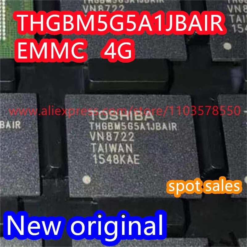 

（5PCS） Brand new original THGBM5G5A1JBAIR package BGA-153 ball EMMC 4G memory chip version 4.5