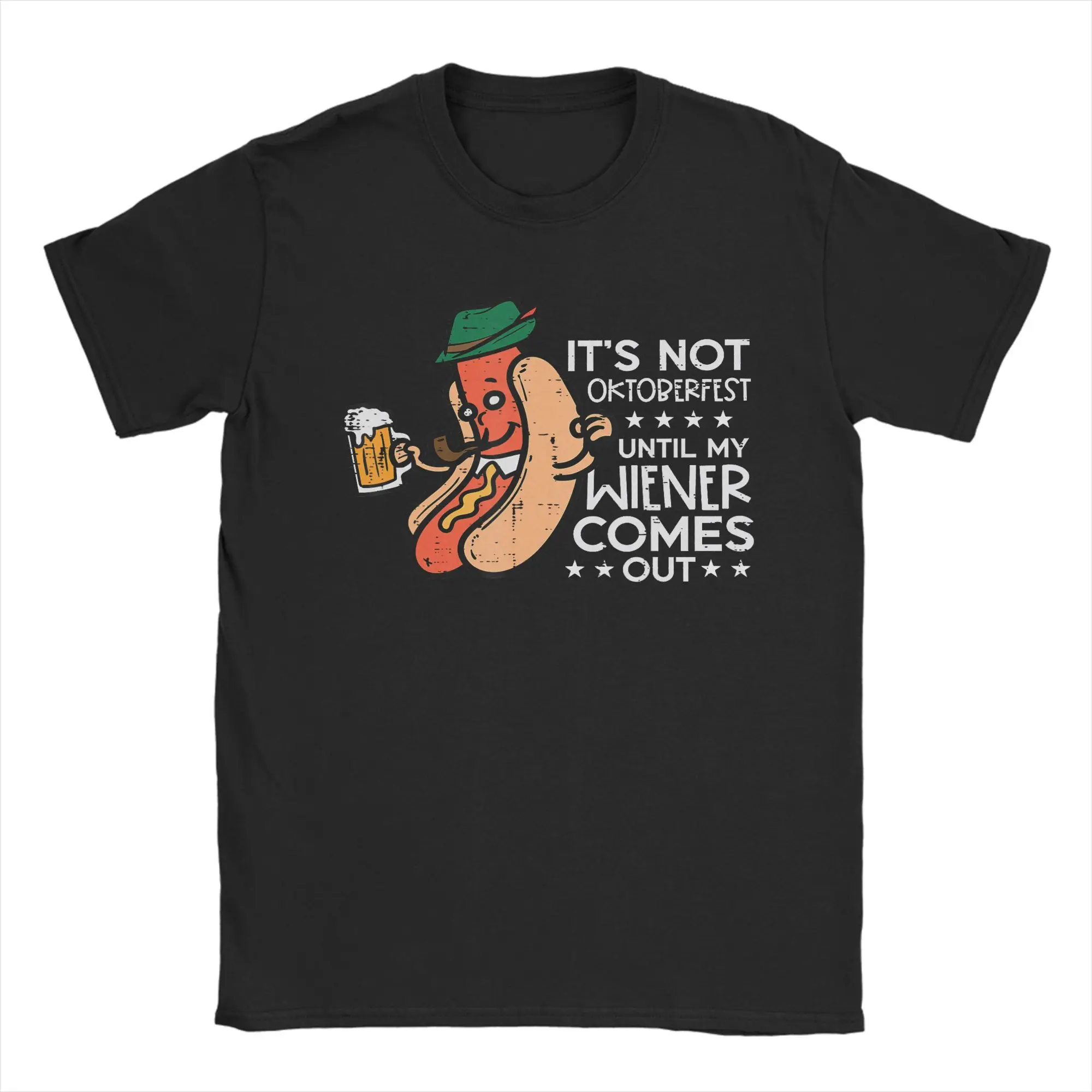 It's Not Oktoberfest Until My Wiener Comes Out T Shirt For Men Summer  Y2K Fun T Shirts O-Neck Hippie Tees Oversized Loose Tops