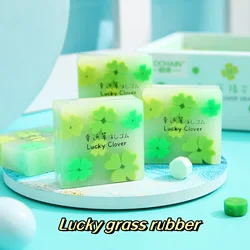 Small fresh green four-leaf clover large sketch eraser high appearance level little crumbs cartoon sandwich eraser for students