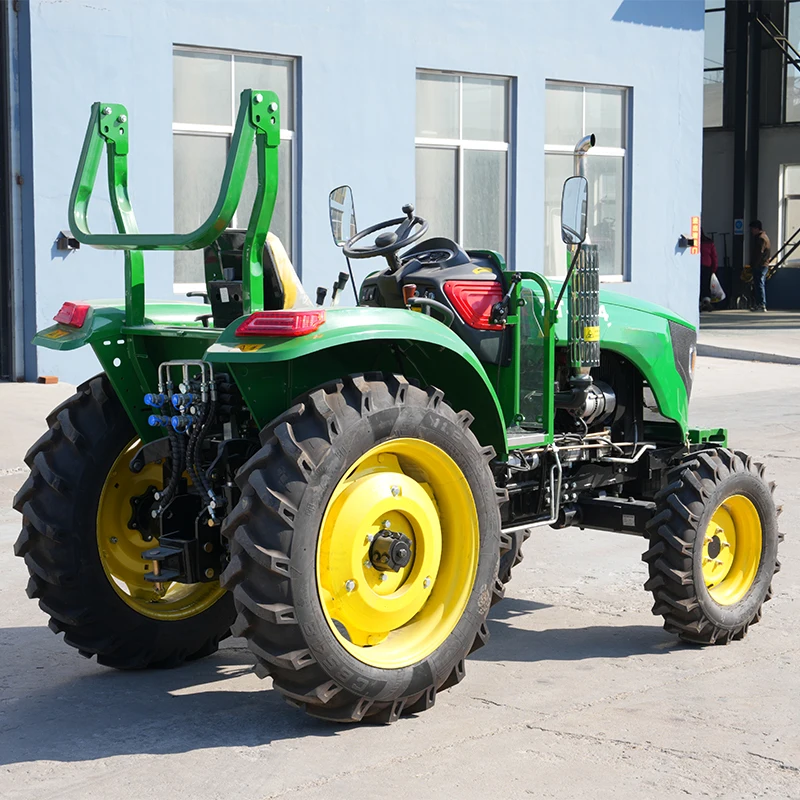 Сельскохозяйственный трактор с колесами 4x4 с навесами Трактор мощностью 50 л.с. с фронтальным погрузчиком Мини-колесный трактор для сельского хозяйства