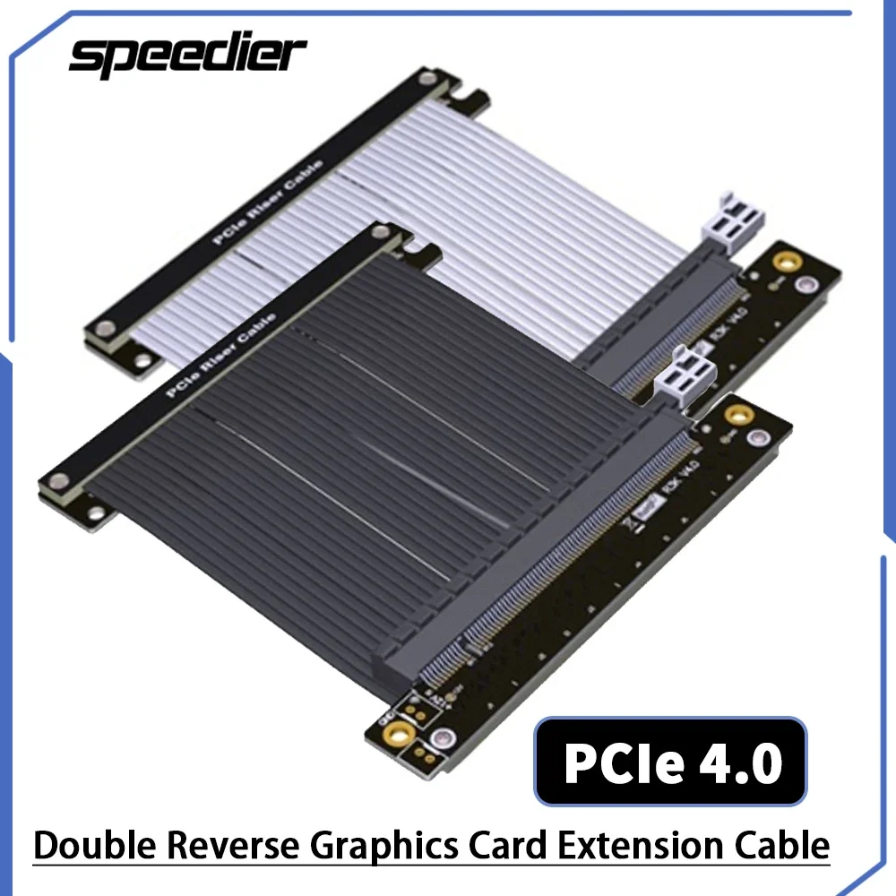 

Riser PCIE 4.0 16x Райзер-кабель Графический удлинительный кабель Порт PCI Express Карты расширения графического процессора Riser Экранированный обратный удлинитель