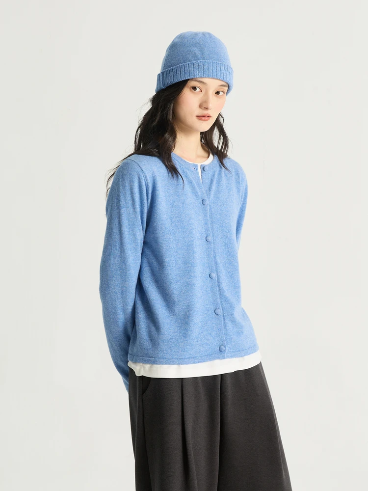 

Уютный вязаный кардиган из шерсти и кашемира с шапкой и шарфом, цвет морской соли, оранжевый, повседневный, женский вязаный свитер