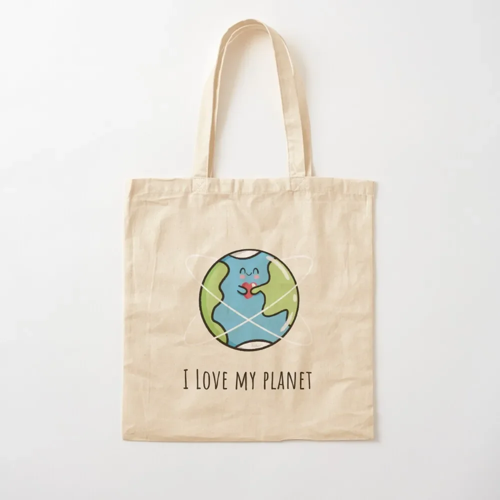 I love my planet Tote Bag large tote bag Customizable tote bag for beach bags for women