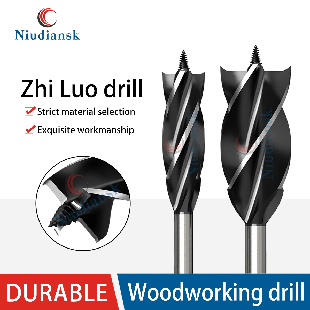 15 25MM Woodworking Support Roller Drill With Four Slots And Four Blades Hexagonal Handle Door Lock Drawer Hole Drilling Machine
