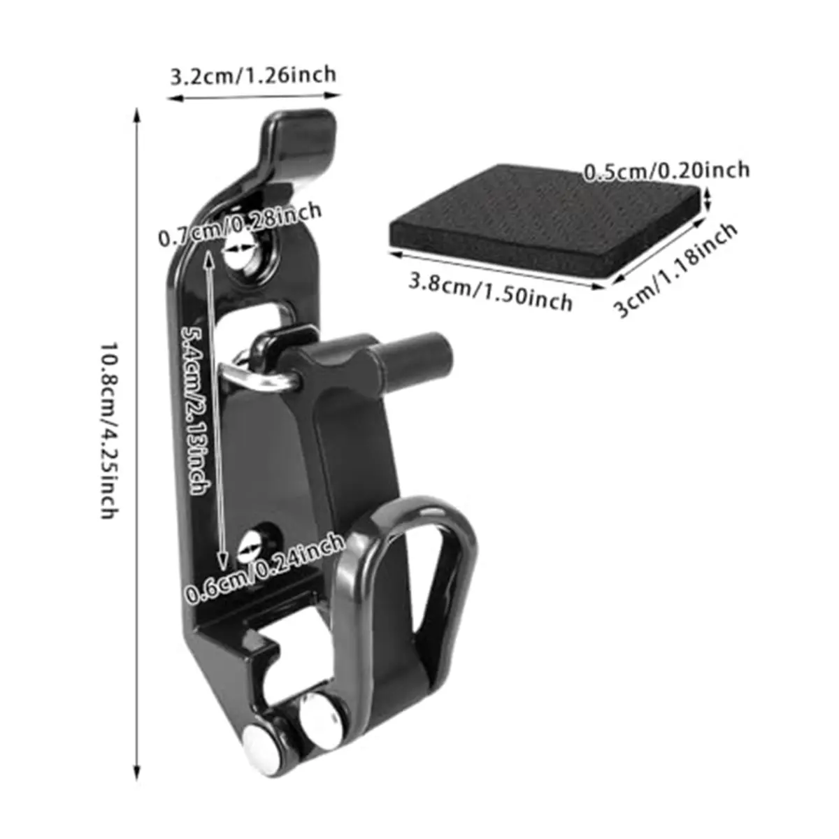 Heavy Duty Zinc Alloy Tool Mounting Bracket Set for Roof, Shock-Absorbing Rubber Pads, Holds 0.67-1.57