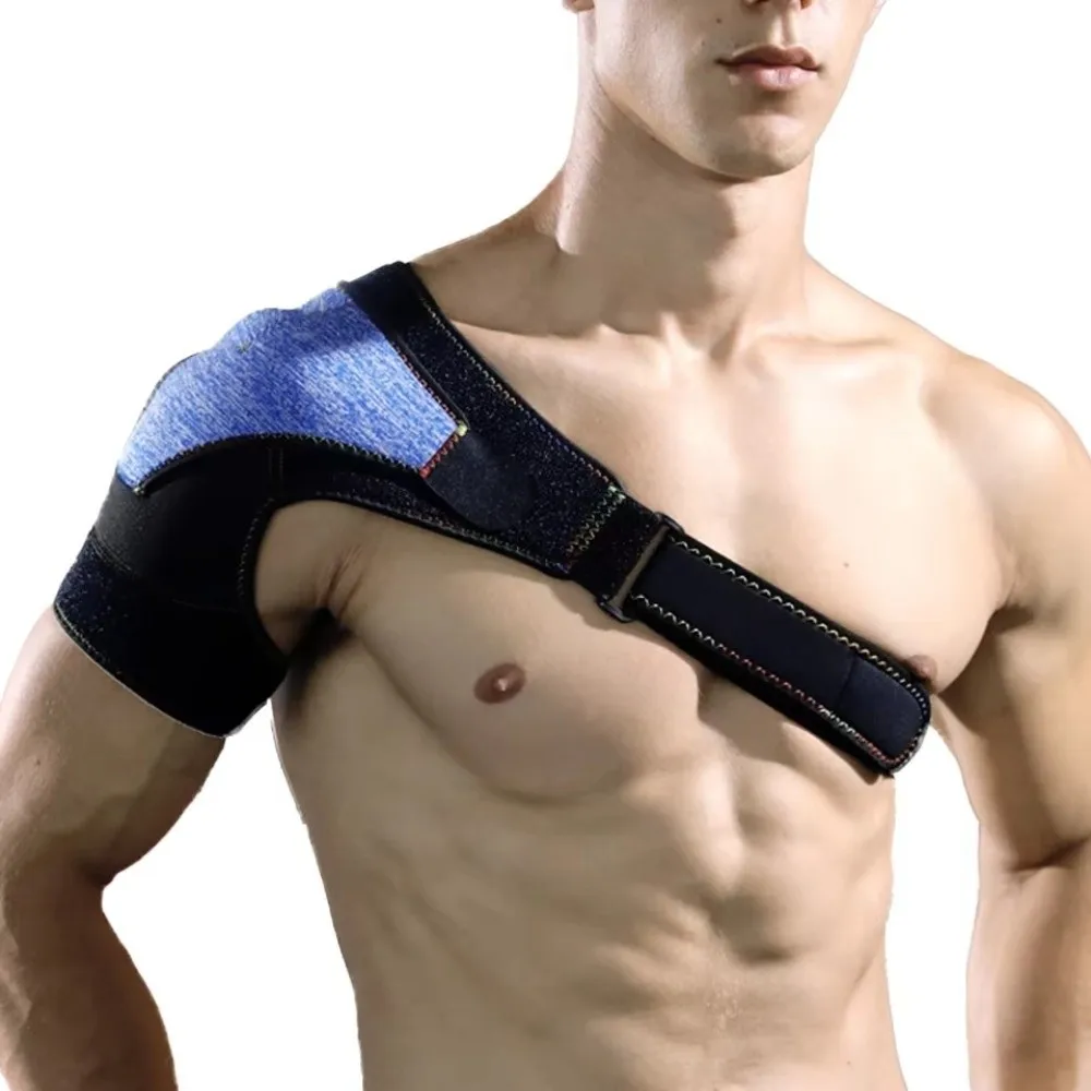 Adjustable Shoulder Brace Breathable Thickened Shoulder Support Wrap Double Layer Compression Fit Shoulder Protector