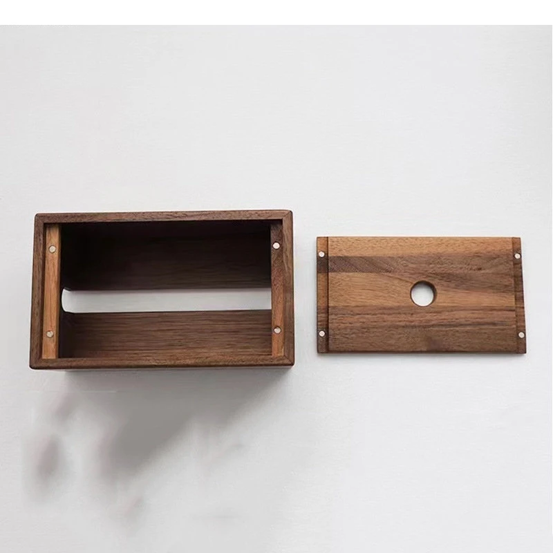 Wooden Tissue Box Rectangular Napkin Paper Towel Holder Car Holders Home Desktop Extractable Type Toilet