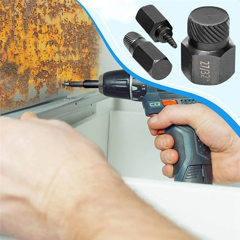 Juego de Extractor de tornillos de cabeza hexagonal de alta resistencia, 10 piezas, 3,2-10,3mm, para pernos dañados por óxido