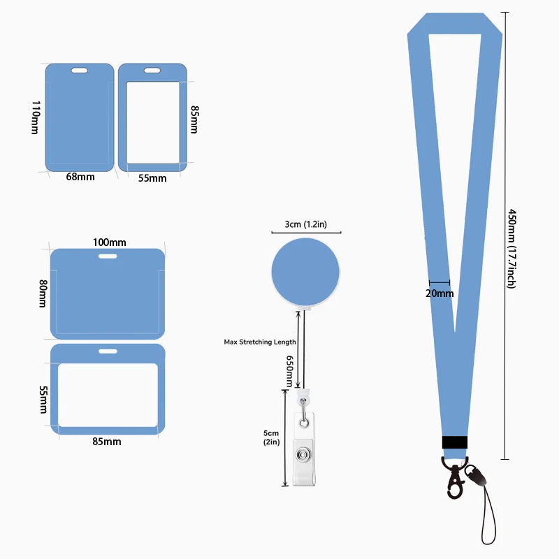 Retro Tape Card Holder Lanyard Camera Neck Strap Credit Card Case ID Badge Holders Credentials Protection Card Holders