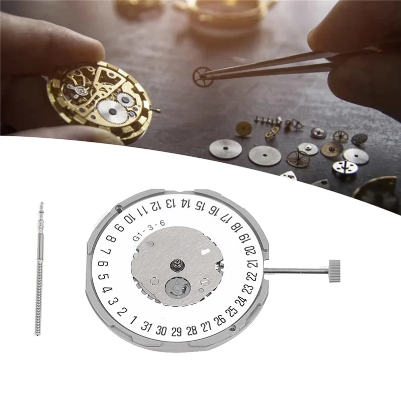 ABZZ-GM10/GM12 Watch Movement GM12 Six-Point Calendar+0Mm Three-Pin High-Precision Mechanical Watch Movement Replacement