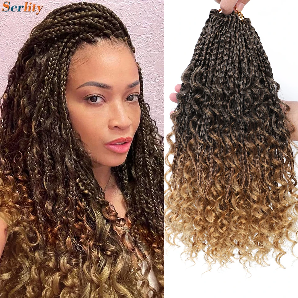 Deusa sintética caixa tranças para mulheres, Crochet cabelo