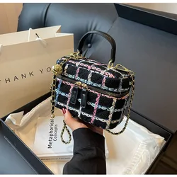 Light Luxury Ladies Box Bag Elegant Women's Exquisite Chain High Quality Double Zipper Crossbody Bag Fashion High Street Handbag