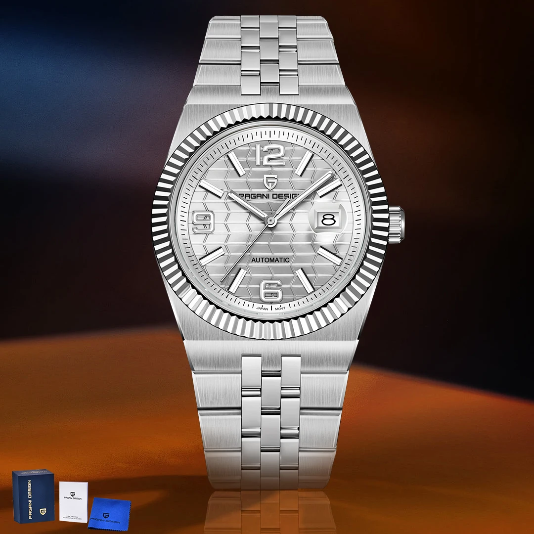 

PAGANI DESIGN 2025 Новые модные автоматические часы с решетчатым циферблатом для мужчин AR с сапфировым стеклом Механические наручные часы Мужской подарок