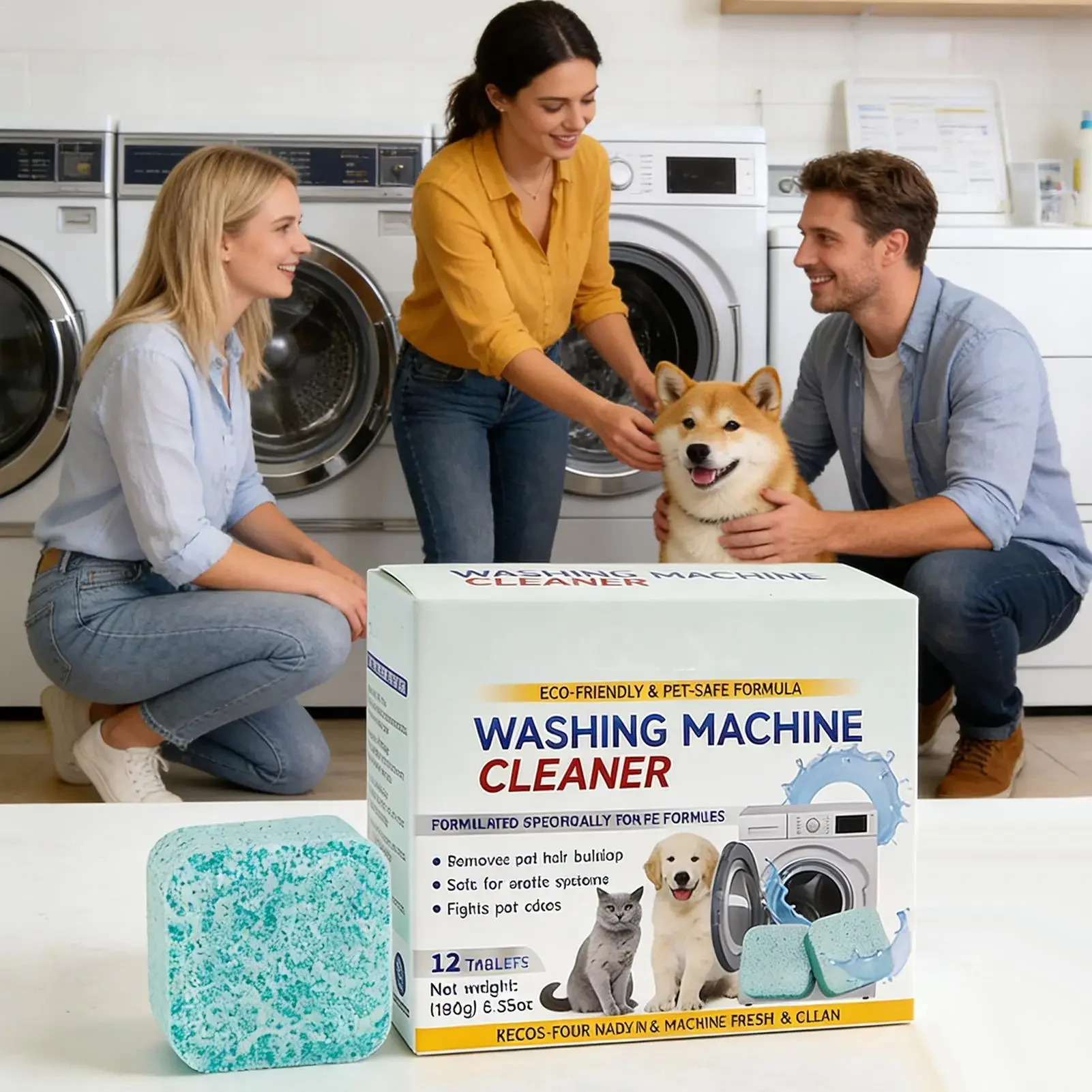 Laundry Washer Tablets Cleaning Animal Hair Remover Washing Cleaner Machine Tablets Fresh Cleansing Agent for Multiple Models