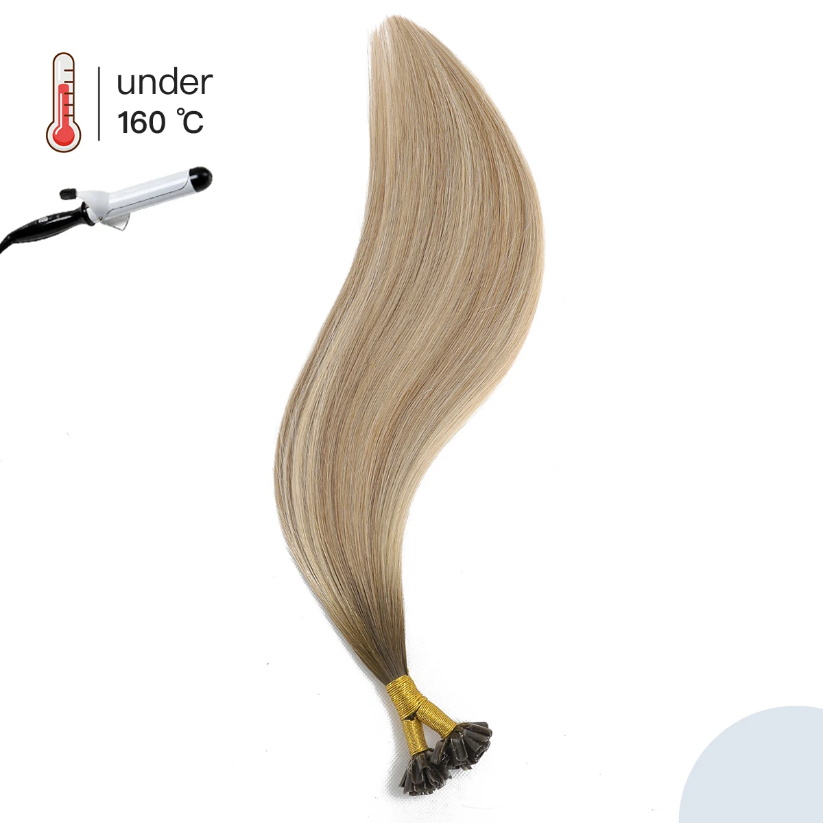 XDhair-Extensions de Cheveux Humains U Tip, Balayage Ombre Brochure, Brun à Brune et Blonde Agaçante, 50 Brins, 40g, 50g