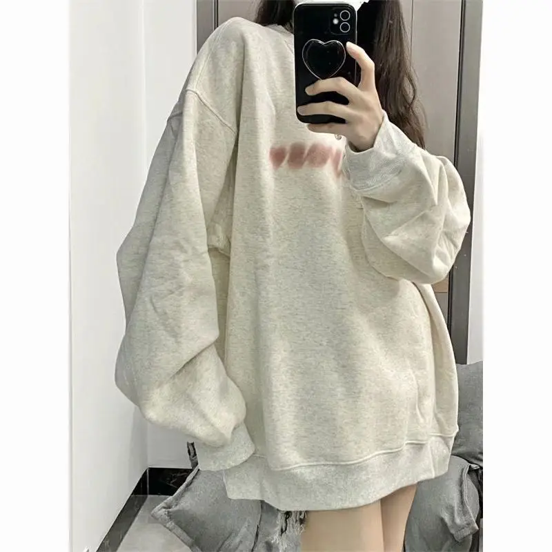 

Толстовки Женская зимняя одежда Флокированные Износостойкие Неторопливый игривый уличный стиль Детали в нейтральном стиле Бежевые тенденции