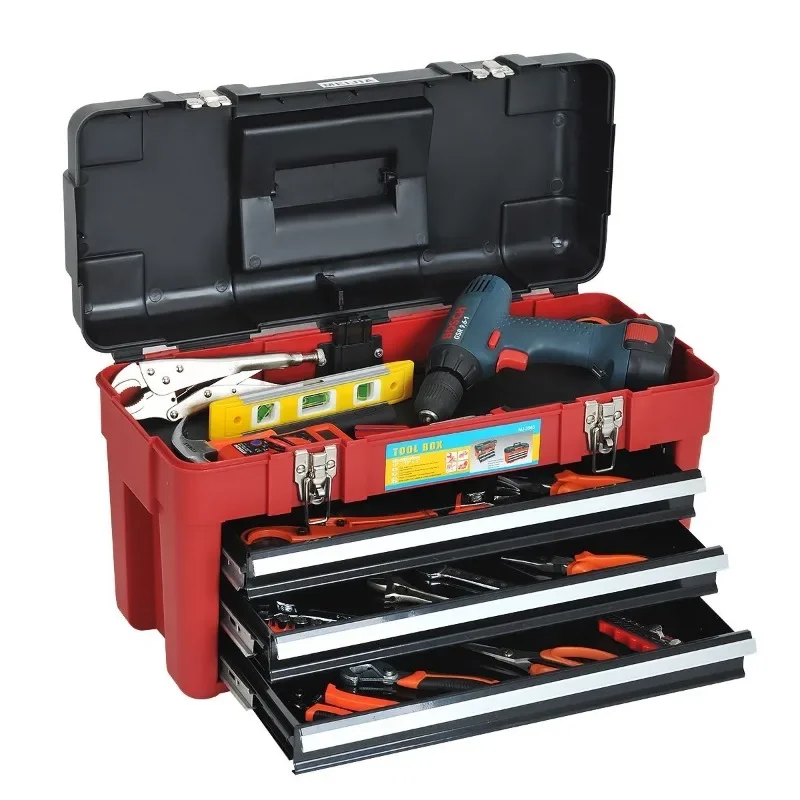 Large Size Professional Storage Box Hardware Tool Portable Electrician  Multifunction Industrial Drawer Type Case