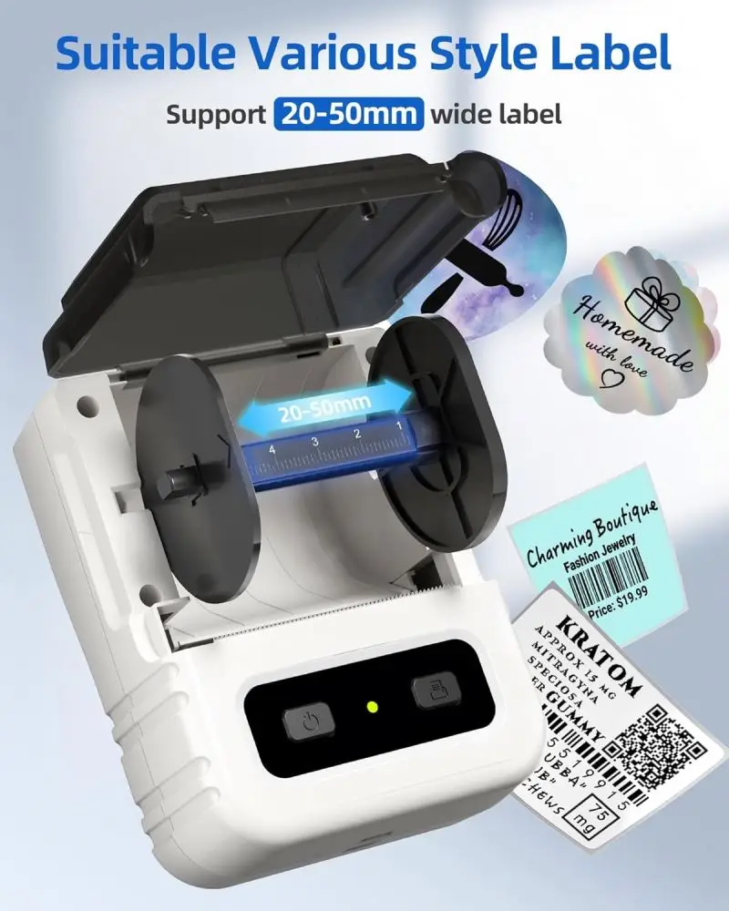 Label Maker M102  Machine Portable Barcode Thermal Printer for Office Home Inkless Address Logo Jar Price for