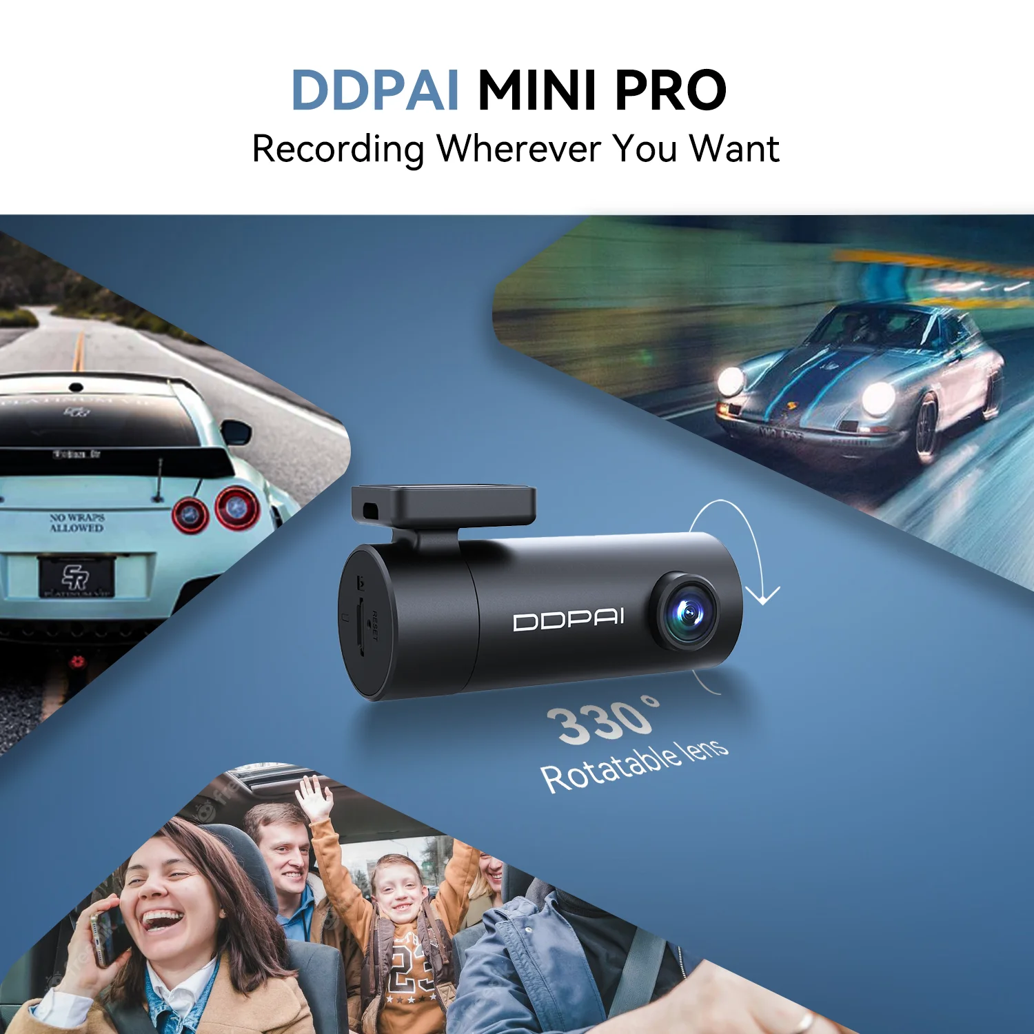 DDPAI 와이파이 자동차 DVR 미니 프로 HD 나이트 비전 1296P 대시 캠 레코더