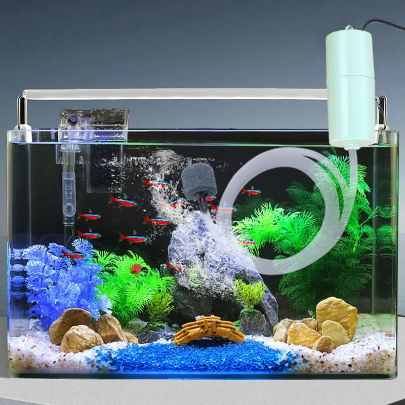 USB-Charged Mini Fish Tank Bomba De Oxigênio Minúsculo Bomba De Água Oxigenador De Pesca Bomba Submersível Com Liberação De Ar Estável, 5V