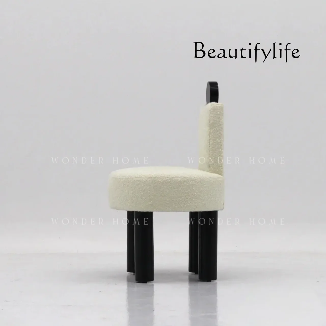 

X Medieval simple leisure chair model room creative flannel single chair Nordic designer homestay villa book back chair