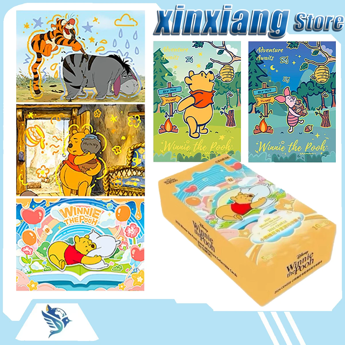 2026 New Genuine Winnie the Pooh Treasure Hunt Game Film Collectible Trading Cards Surprise Present Fan Collectibles