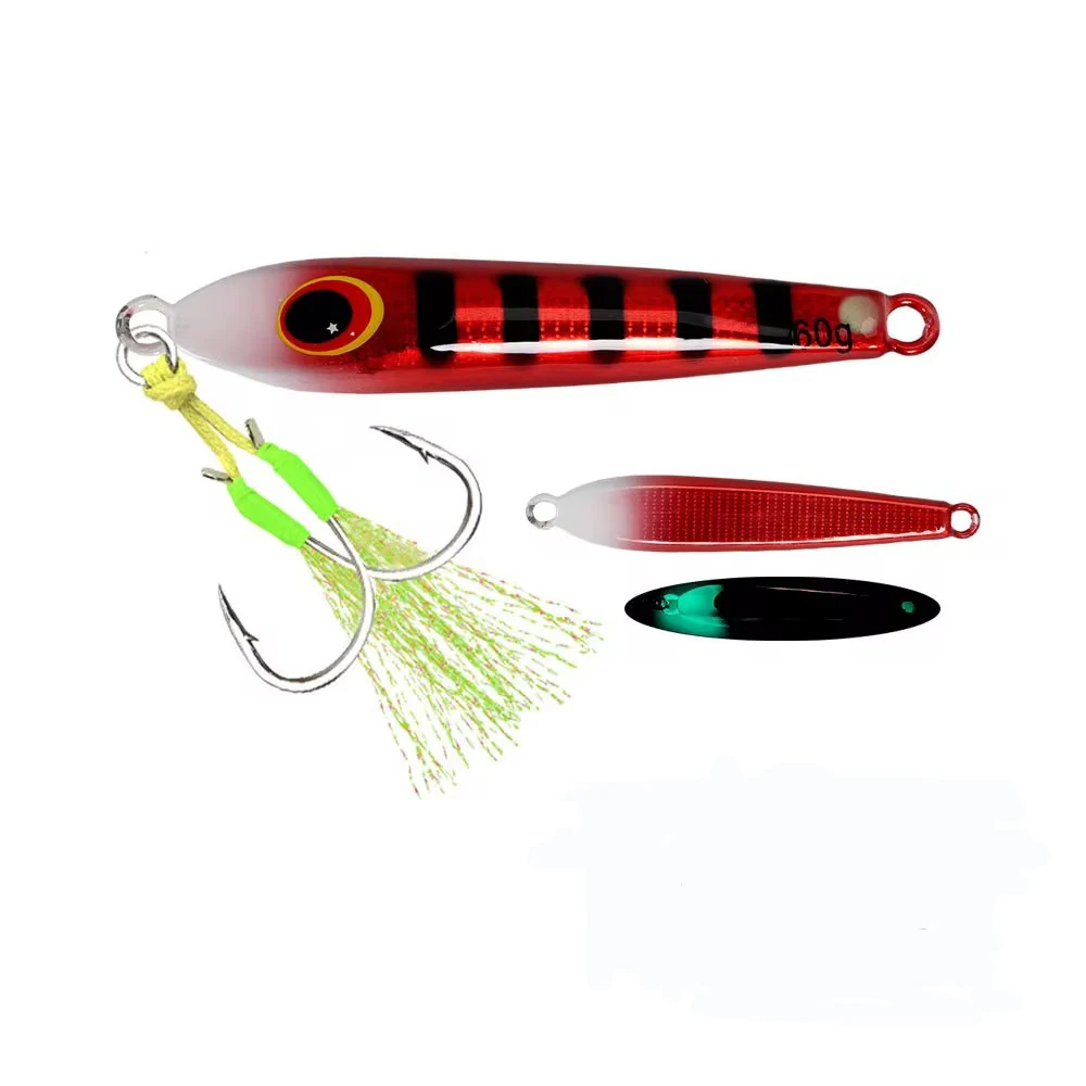 

New Slow Shaking Metal Jig lure, Night Glow, Multi-color, Lead Fish Bait, Biomimetic Artificial bait, Spanish mackerel bait