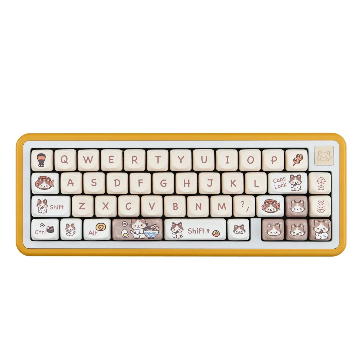 Imagem -06 - Teclado Mecânico Keycaps Meow Eats Comida Japonesa Perfil Moa Keycaps Conjunto Gmk 142 Chaves Quadrado Mac Sublimação Térmica