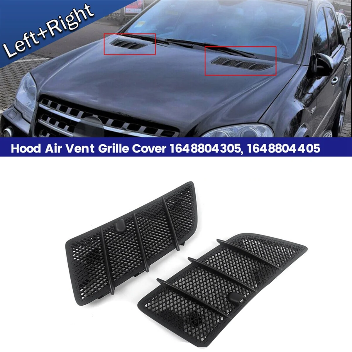 1Pair Hood Air Vent Grille Cover for Mercedes-Benz ML GL-Class W164 2007-2012 ML320 350 ML63AMG GL350 Radiator Vent Grid