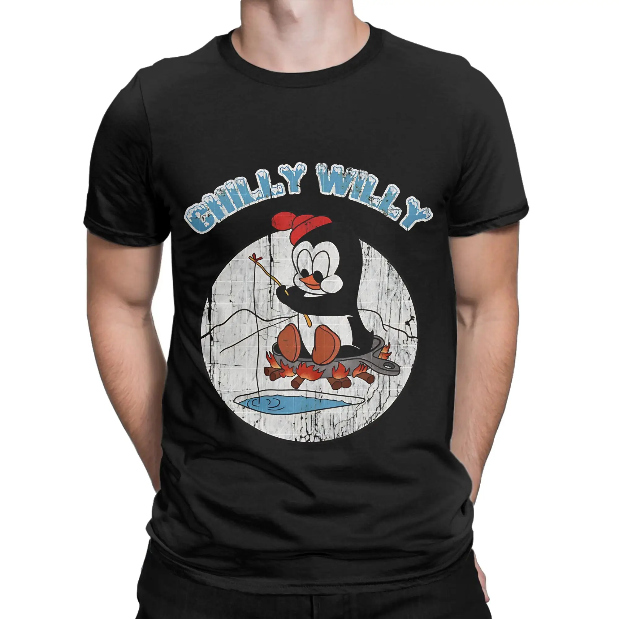 Chilly Willy ShirtDistressed Chilly willy Classic Shirt Funny 100% Cotton T-Shirt Chilly Willy Tees Tops For Men