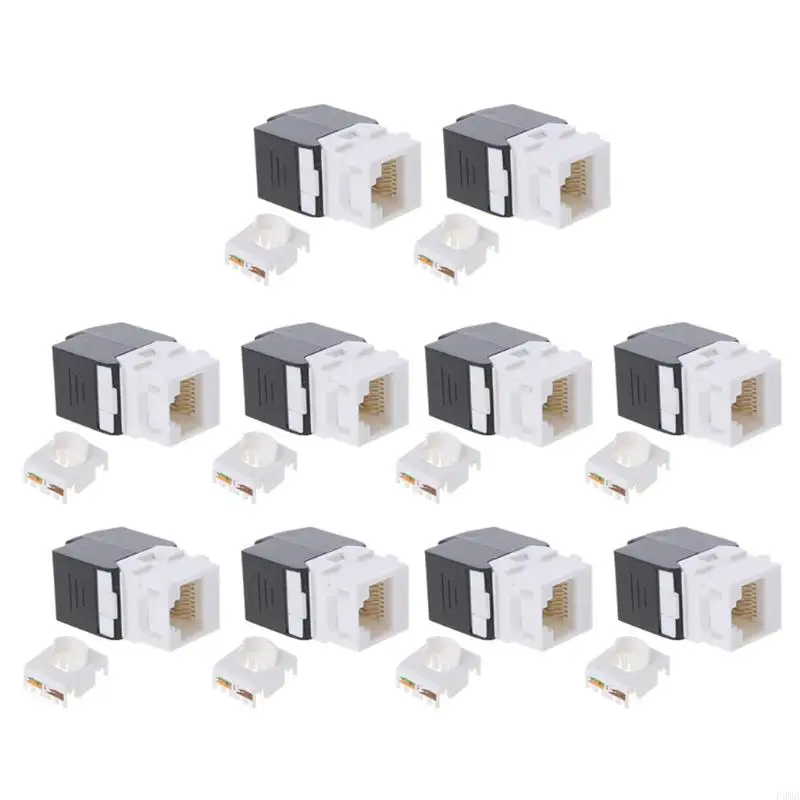 F3MA 10 Chiếc Dụng Cụ Không CAT6 UTP Mạng Module RJ45 Ổ Cắm Kết Nối Máy Tính Ổ Cắm Cáp Móc Nhiều Màu Sắc