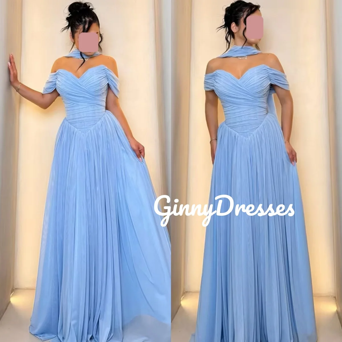 

Wedding Party Dress Customize A-Line Off-The-Shoulder Formal Occasion Dresses Floor-Length Party Dresses Ruffle Evening Dresses